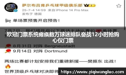 欧冠门票系统瘫痪数万球迷排队奋战12小时抢购心仪门票
